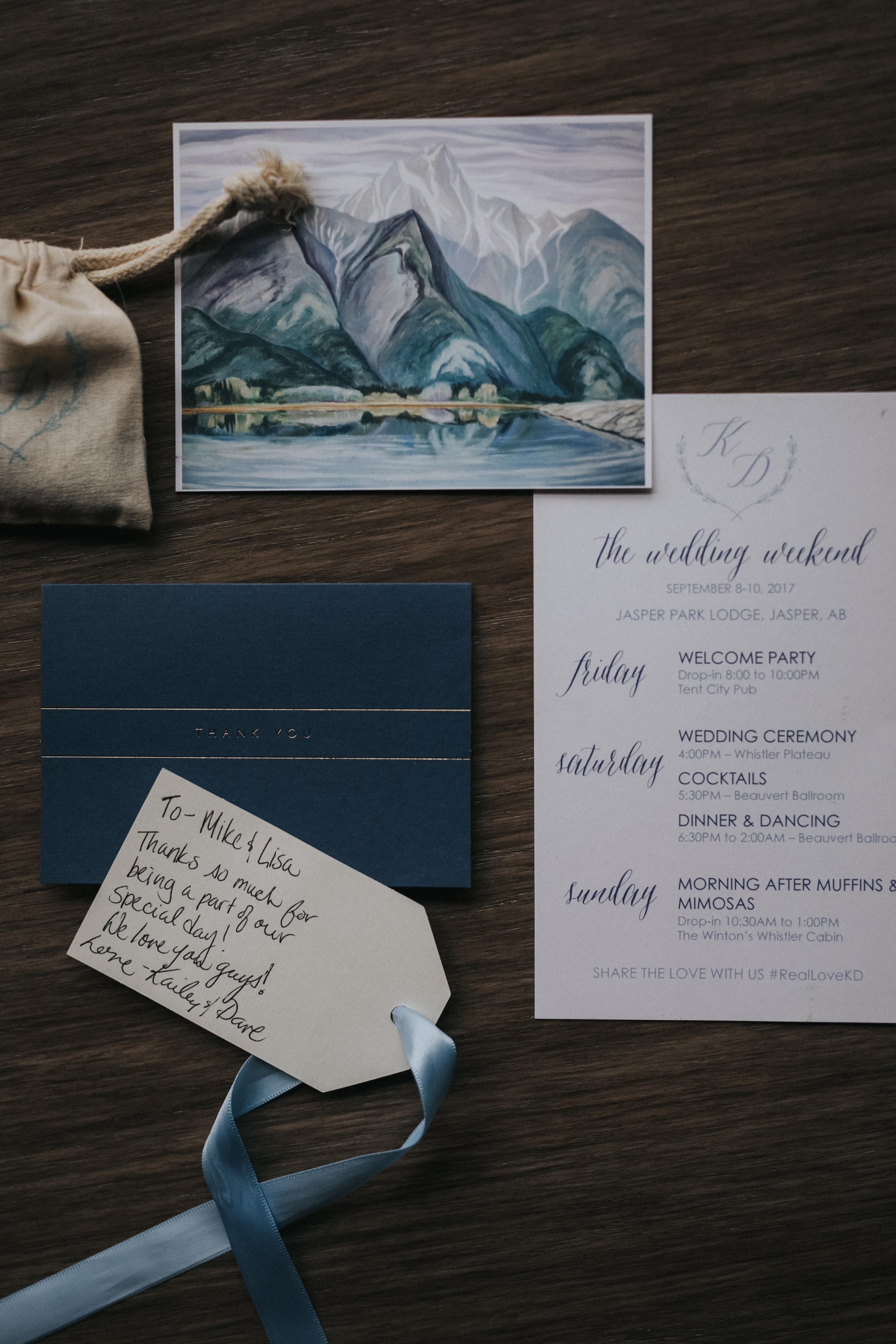 mountain wedding stationary