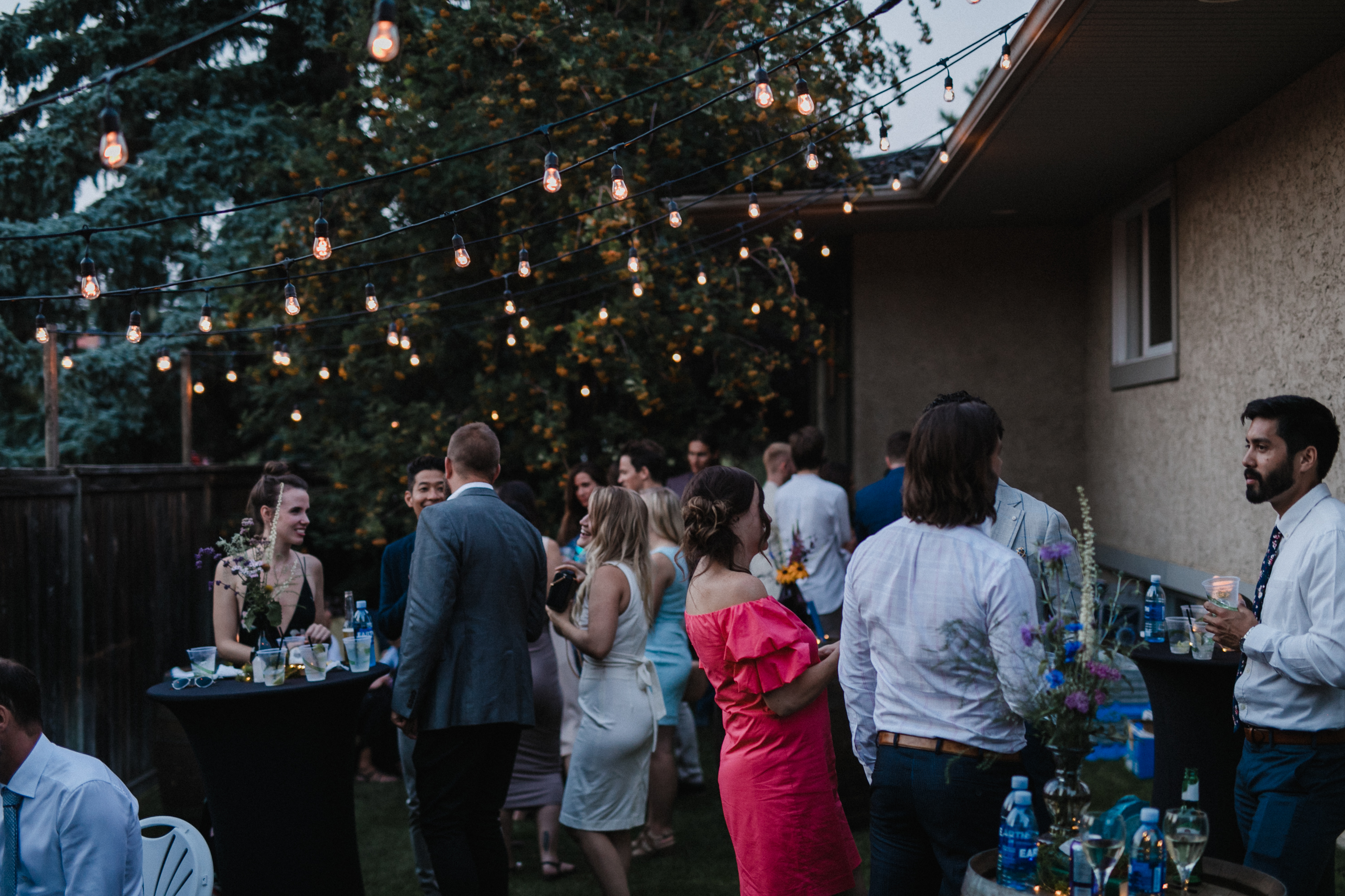 backyard wedding reception