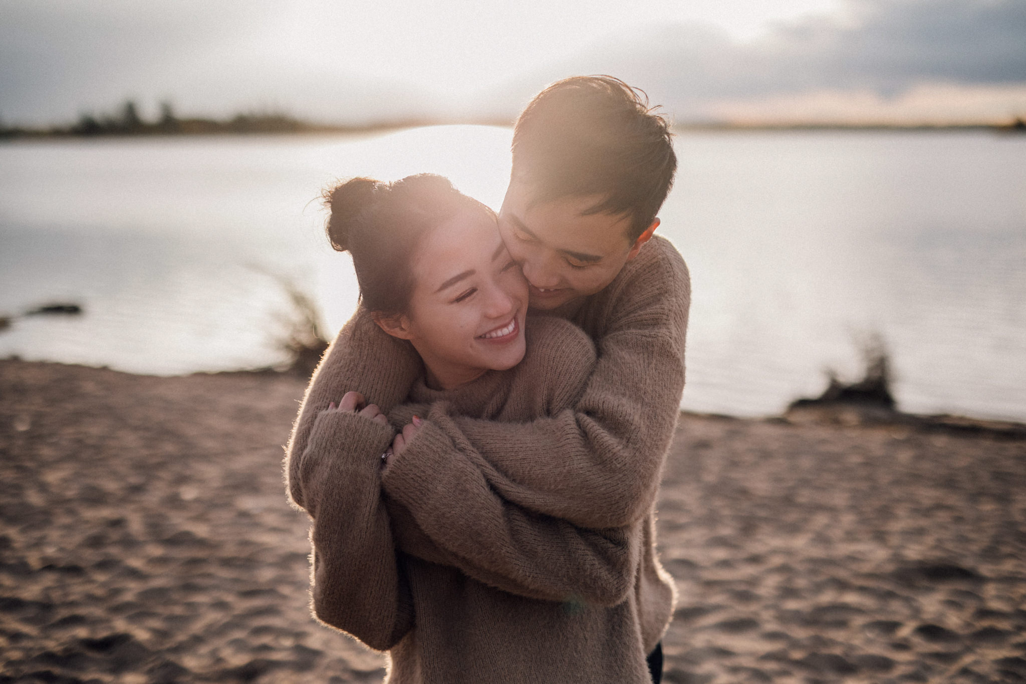 beach sunset engagement session