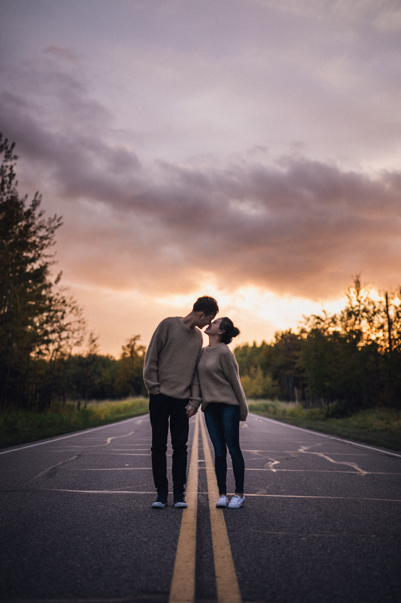 sunset engagement session