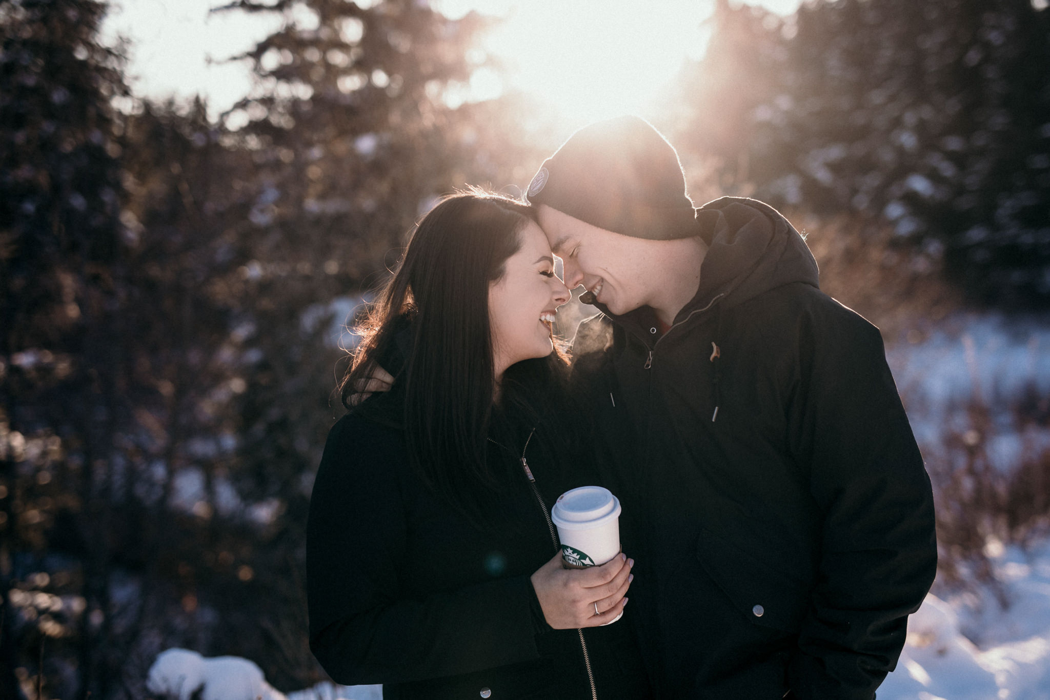 winter engagement session