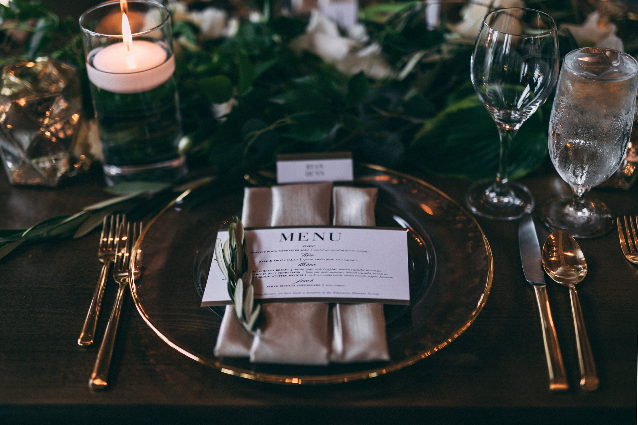 wedding place setting inspiration