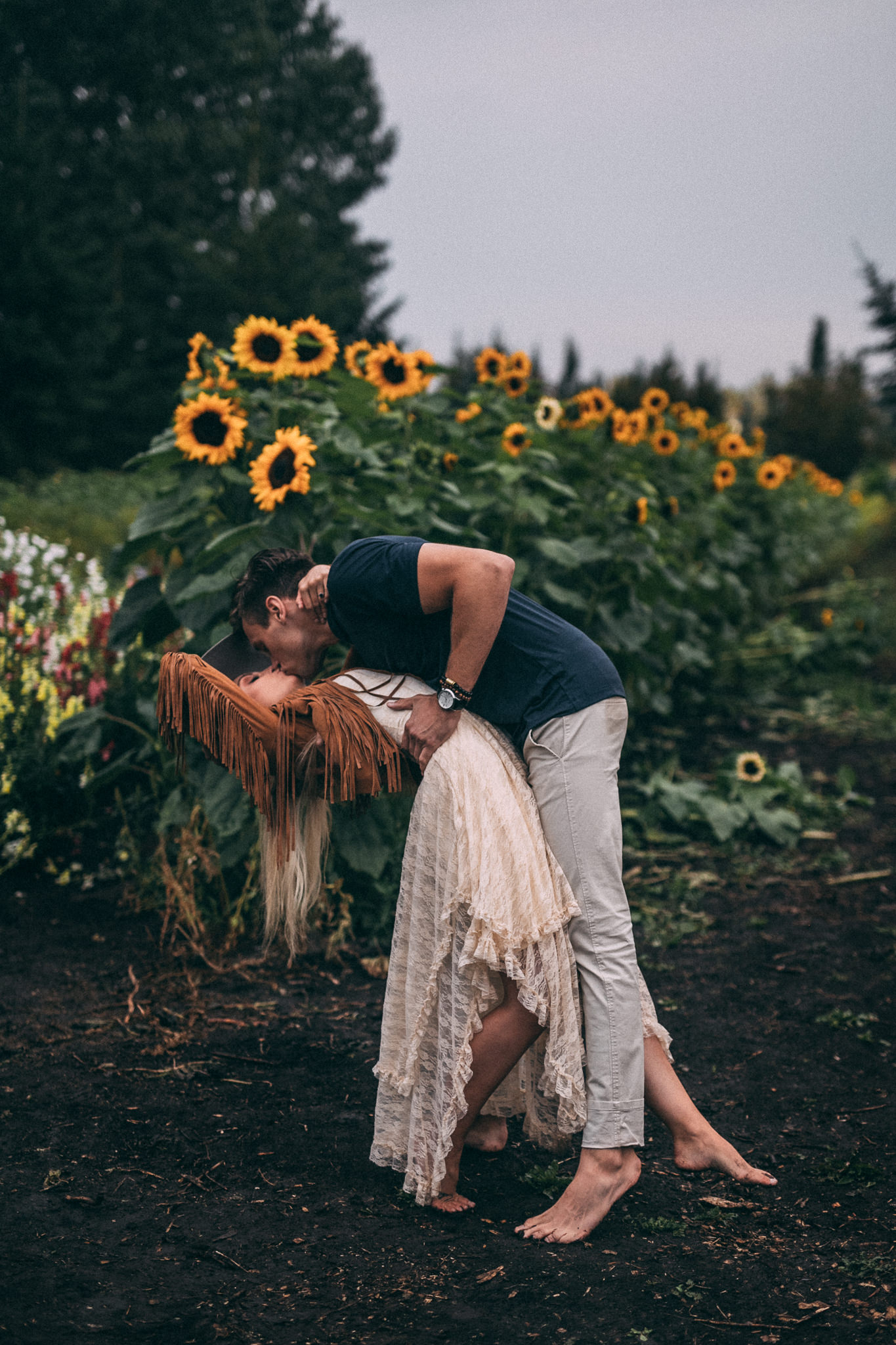 rainy day engagement session