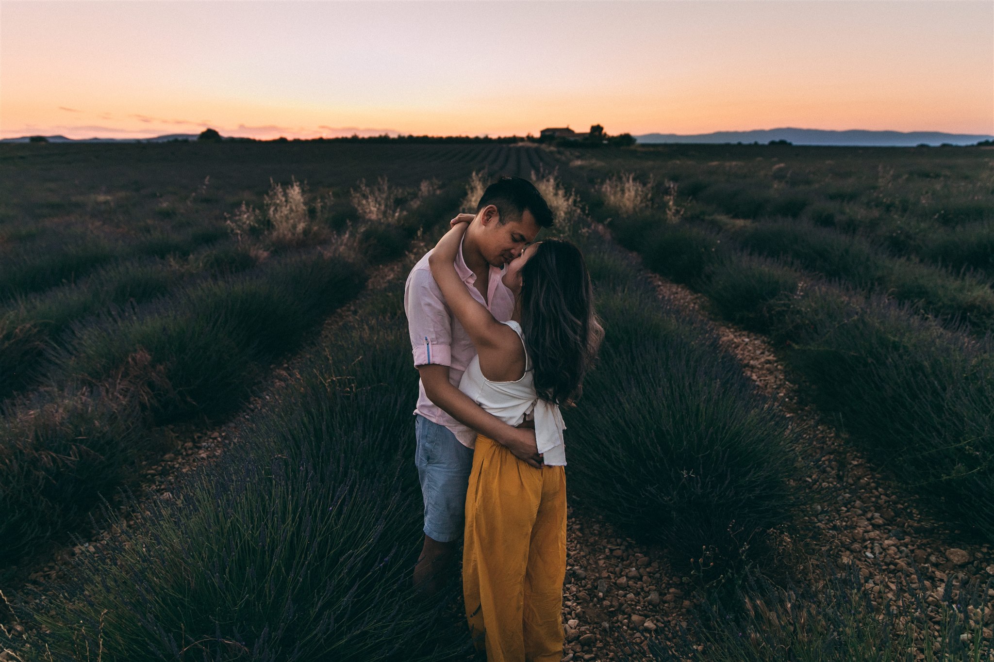 Provence lavender field engagement session